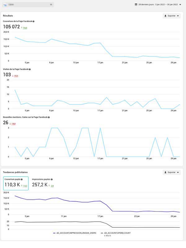 Reporting Statistiques Facebook